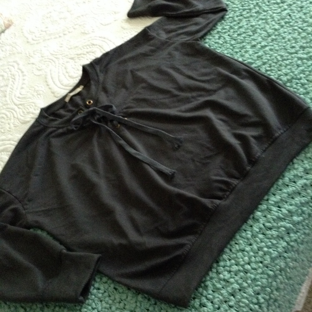 NEW LIGHT CHARCOAL GRAY TIE SWEATSHIRT XL JR NWOT